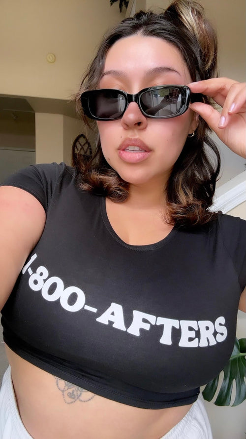 1-800-AFTERS Baby Crop Tee